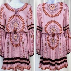 Chelsea & Violet Pink Long Sleeve Mini dress